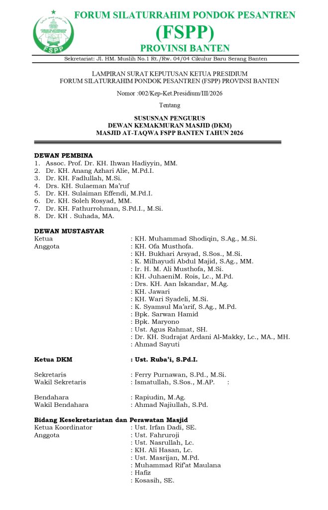 002 sk pengurus dkm at taqwa fspp banten 2026 page 0002